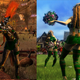 Illustration for article titled Blood Bowl Cheerleader Battle: Wood Elves Versus Chaos
